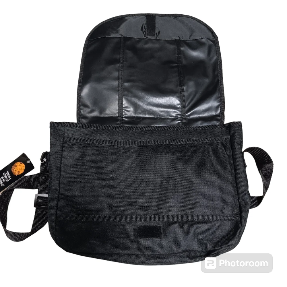 Harry Moon Black Messenger Bag Laptop Book Bag School Bag Crossbody Space